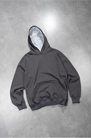 Gri Basic Erkek Hoodie PL1745GR