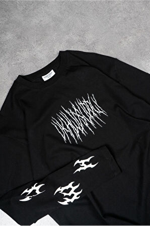 Tribal Goth Uzun Kollu Erkek Tişört UK1327SYBY