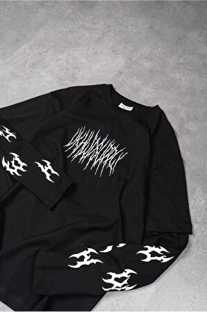 Tribal Goth Uzun Kollu Erkek Tişört UK1327SYBY