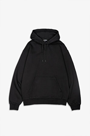 Siyah Basic Oversize Erkek Hoodie