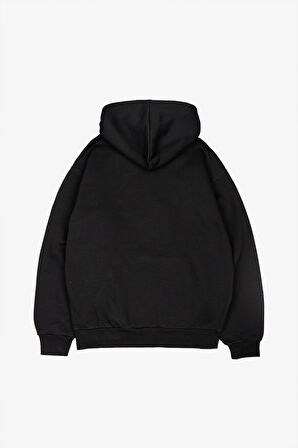 Siyah Basic Oversize Erkek Hoodie