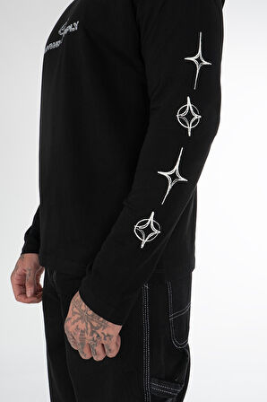 Goth Tribal Supply Future Chrome Uzun Kollu Erkek Tişört