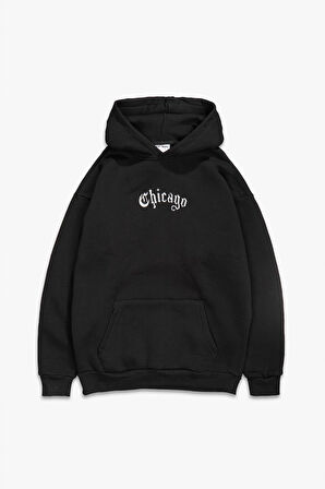 Siyah Chicago Property Erkek Hoodie