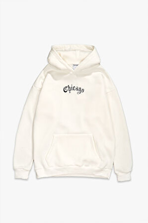 Ekru Chicago Property Erkek Hoodie