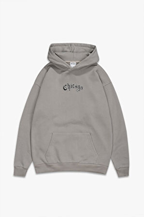 Gri Chicago Property Erkek Hoodie