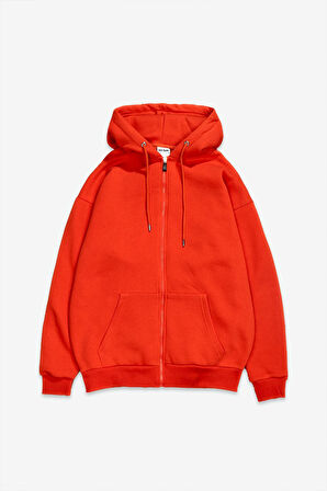 Turuncu Oversize Erkek Ceket Hoodie