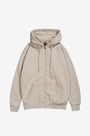 Gri Basic Oversize Erkek Ceket Hoodie