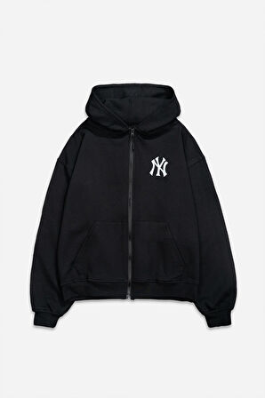 NY Fermuarlı Oversize Erkek Ceket Hoodie