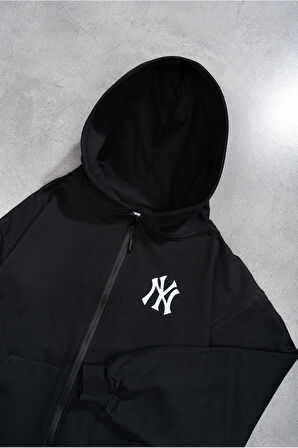 NY Fermuarlı Oversize Erkek Ceket Hoodie