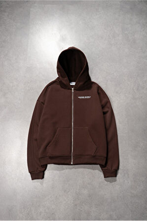 Essentials Archive Kahve Zip Erkek Ceket Hoodie