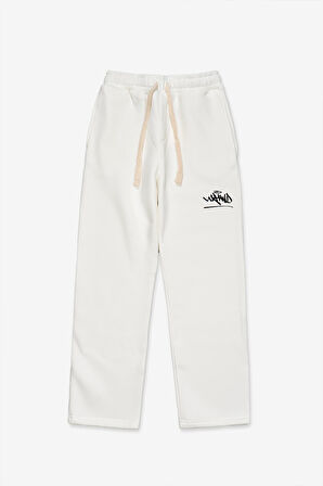 Ekru UKHWD Classic Logo Wide Leg Urban Jogger Eşofman Altı