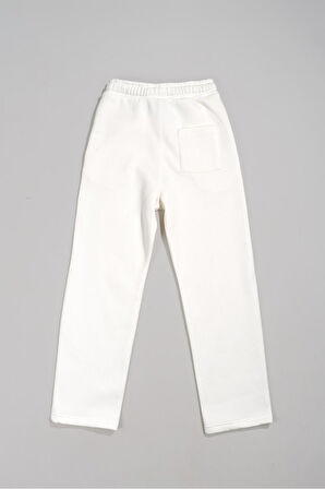 Ekru UKHWD Classic Logo Wide Leg Urban Jogger Eşofman Altı