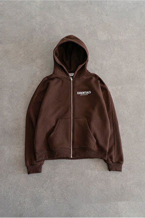 Kahve Essentials Amsterdam Zip Hoodie Erkek Ceket