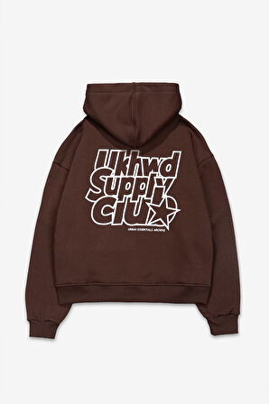 UKHWD Supply Club Kahve Zip Hoodie Erkek Ceket