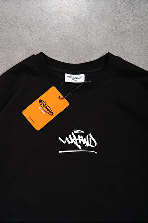 Classic Logo Siyah Oversize Uzun Kollu Erkek Tişört