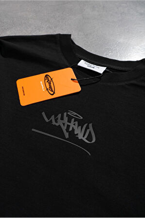 Classic Logo Siyah Oversize Uzun Kollu Erkek Tişört