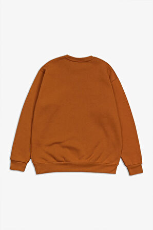 Bej Basic Oversize Erkek Sweatshirt
