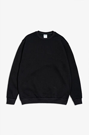 Siyah Basic Oversize Erkek Sweatshirt