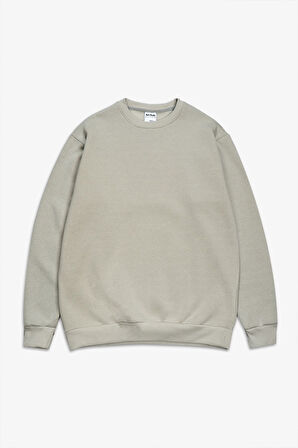 Gri Basic Oversize Erkek Sweatshirt