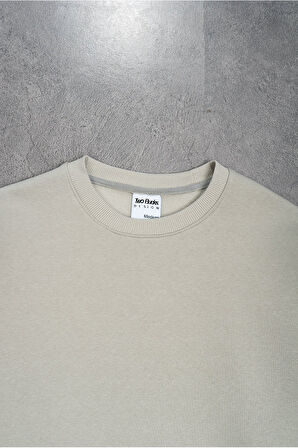 Gri Basic Oversize Erkek Sweatshirt