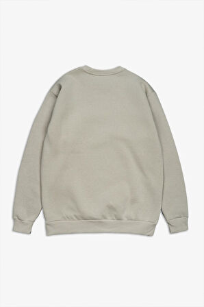 Gri Basic Oversize Erkek Sweatshirt