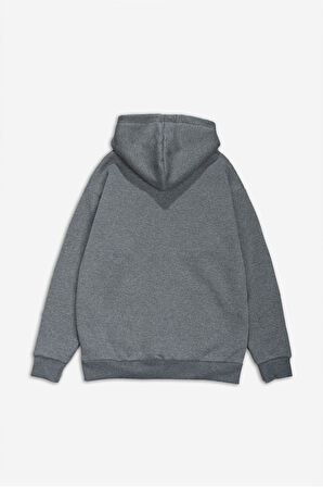 Antrasit Basic Oversize Erkek Hoodie