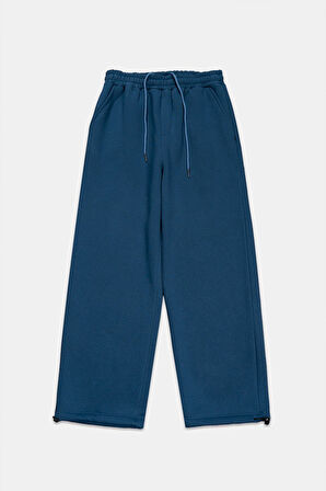 Stoperli Lacivert Wide Leg Erkek Eşofman Altı