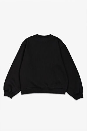 Siyah Oversize Erkek Sweatshirt