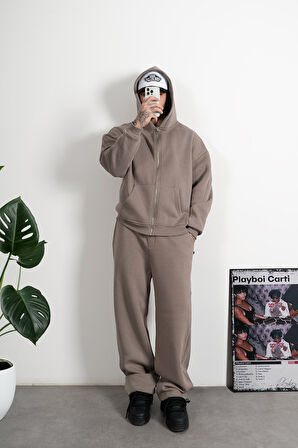 Stoperli Taş Wide Leg Erkek Eşofman Altı