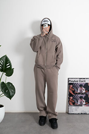 Taş Renk Sunlight To Shadow Zip Hoodie Erkek Ceket
