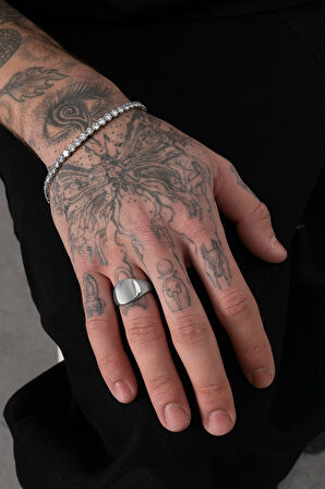 Silver Oval Erkek Yüzük