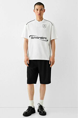 Schwarzlicht Oversize Erkek Forma Tişört