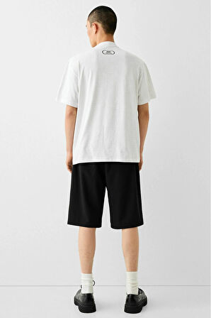 Schwarzlicht Oversize Erkek Forma Tişört