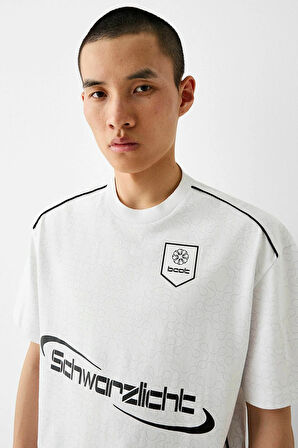 Schwarzlicht Oversize Erkek Forma Tişört