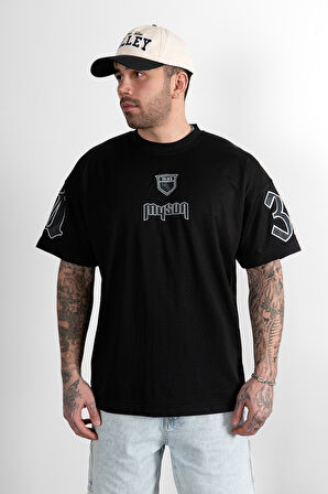 MXS Siyah Oversize Erkek Forma Tişört