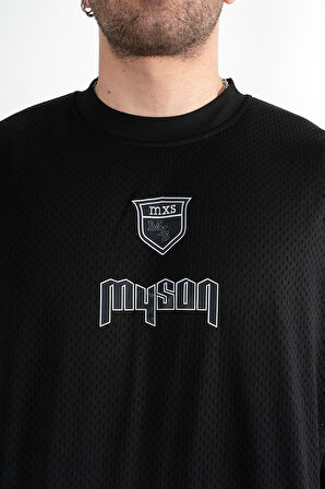 MXS Siyah Oversize Erkek Forma Tişört