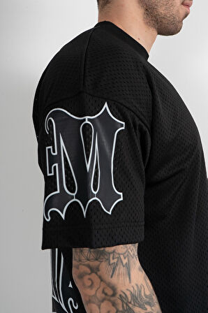 MXS Siyah Oversize Erkek Forma Tişört