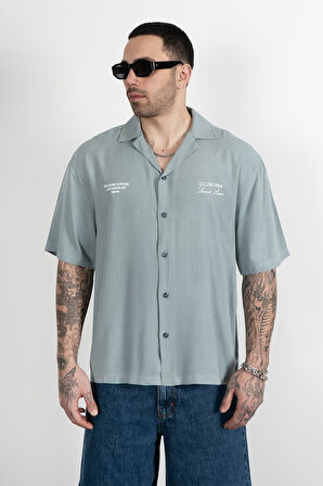 Breeze Su Yeşili Oversize Erkek Gömlek US4287YS