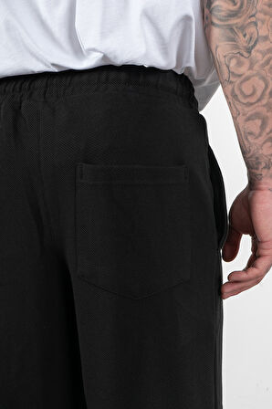 Siyah Baggy Fit Erkek Eşofman Altı