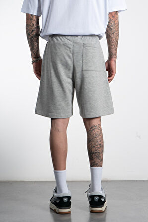 Siyah Classic Graffiti Logo %100 Pamuk Gri Erkek Şort