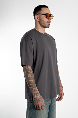 Ukhwd Urban Oversize Füme Erkek Tişört