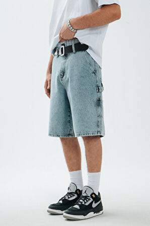 Iced Blue Carpenter Denim Jort Erkek Urban Şort