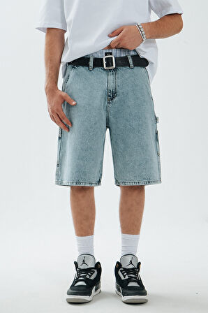 Iced Blue Carpenter Denim Jort Erkek Urban Şort