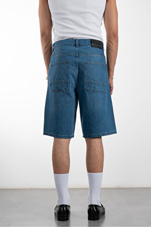 Mavi Baggy Denim Urban Jort Erkek Şort