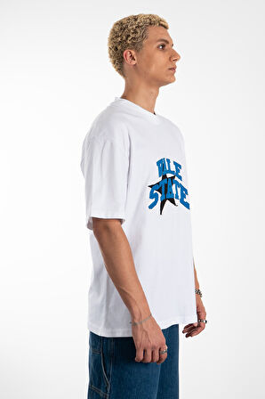 Vale State Oversize Beyaz Erkek Tişört