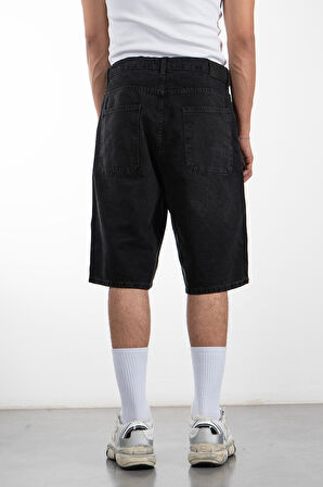 Füme Baggy Jean Erkek Şort Jorts
