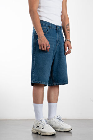 Mavi Baggy Jean Erkek Şort Jorts