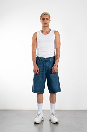 Mavi Baggy Jean Erkek Şort Jorts
