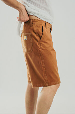 Kahve Gabardin Baggy Jean Erkek Şort Jorts