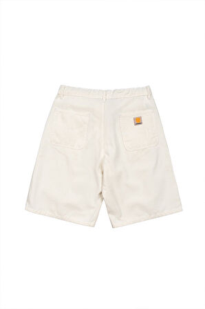 Ekru Gabardin Baggy Jean Erkek Şort Jorts